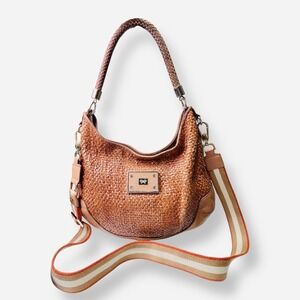 Anya Hindmarch Jethro Cognac‎ Brown Leather Woven Tote Shoulder Bag Crossbody